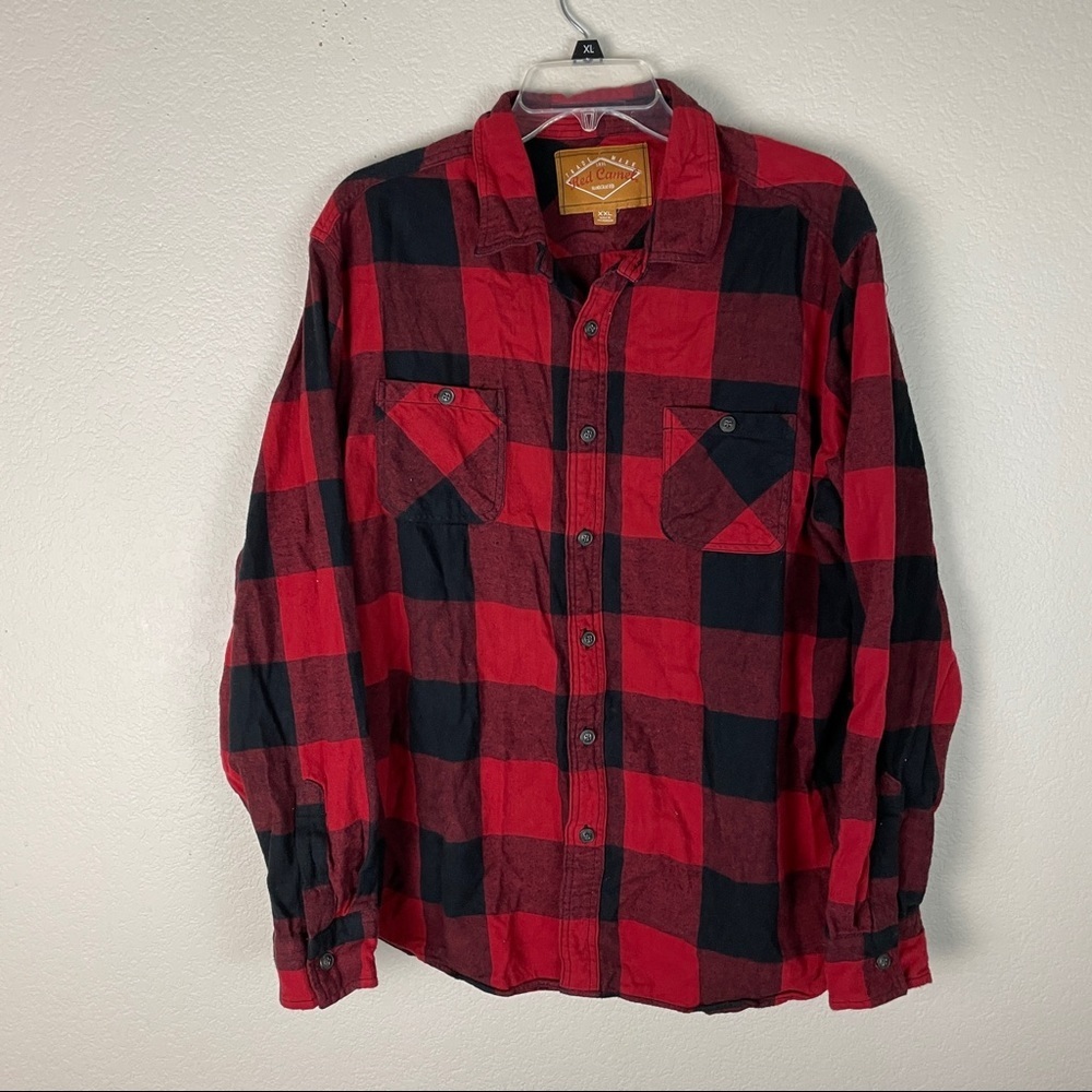 Red Camel Trade Mark Plaid Button Up Shirt XXL